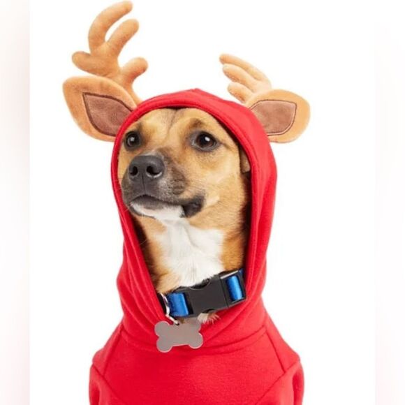 🆕 Merry Makings I ATE Santas Cookies Antler Pet Red Hoodie Dog Size Large - Picture 5 of 6